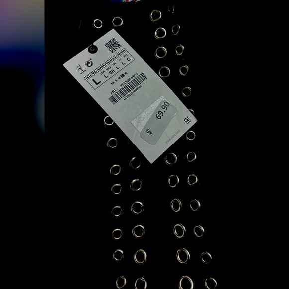 Zara metallic ring eyelets detail pleated mini skirt - Picture 11 of 12